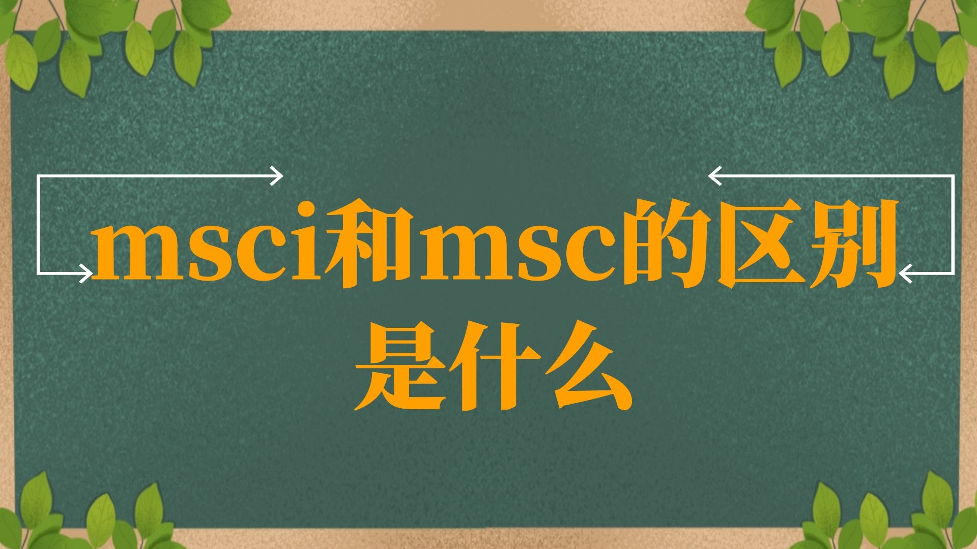 msci和msc的区别是什么