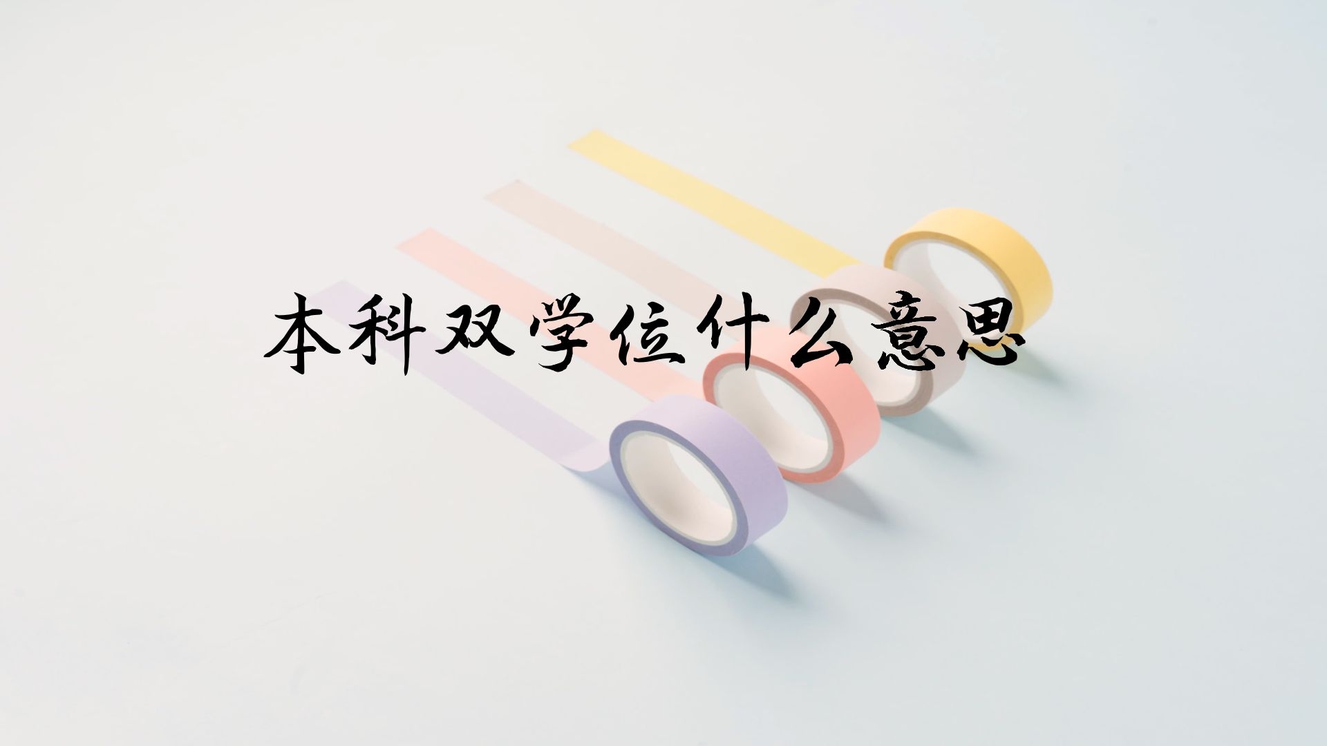 本科双学位什么意思